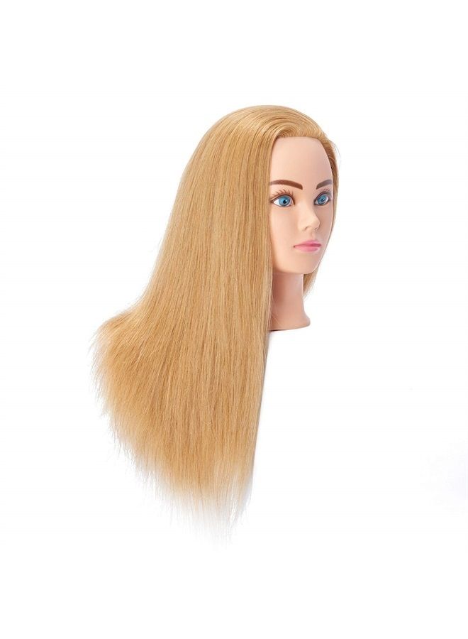 Hairingrid Mannequin Head 24"-26"100% Human Hair Hairdresser Cosmetology Mannequin Manikin Training Head Hair and Free Clamp Holder (R71906W2718H) - Image 2