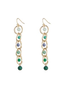 HaveDream Women's Alloy Chain Semi-precious Stone Fashion Hook Earrings - Blue Green  - Image 1