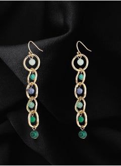 HaveDream Women's Alloy Chain Semi-precious Stone Fashion Hook Earrings - Blue Green  - Image 5