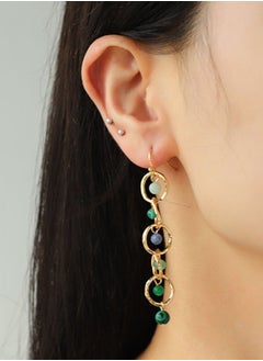 HaveDream Women's Alloy Chain Semi-precious Stone Fashion Hook Earrings - Blue Green  - Image 2