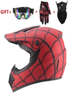 VarietyVoyageD 4-Piece Full Face Racing Motorcycle Helmet Kit Protective Gear Motorcycle Helmets Street Bike Racing Moto Helmet Cartoon Car Helmet Electric Car Helmet Suitable For Young Boys And Girls ﻿  - Image 1