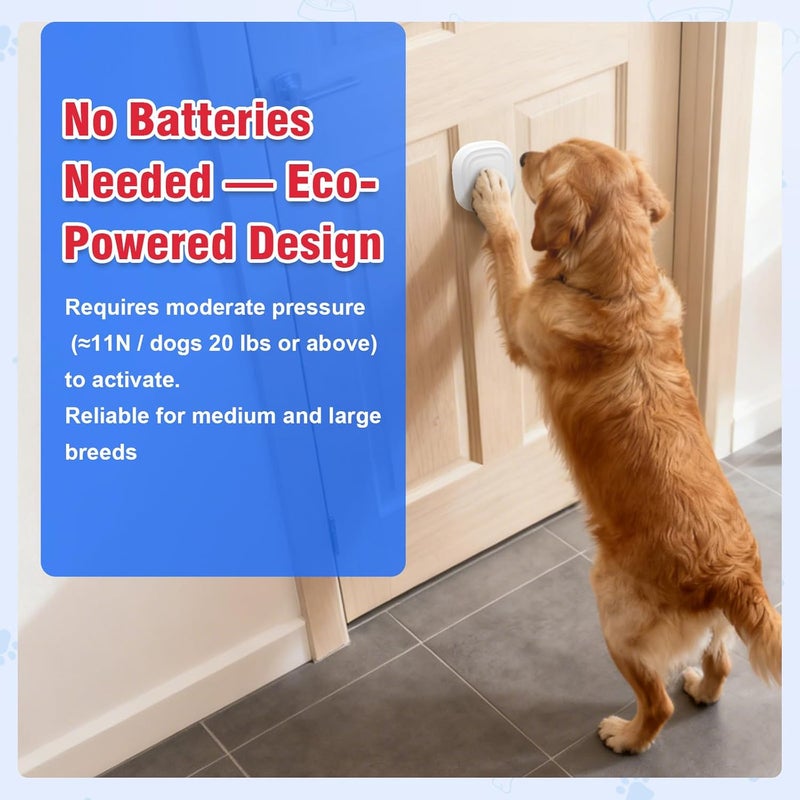 ChunHee Dog Door Bell for Potty Training – Smart Wireless Dog Bell to Go Outside – No Battery Needed, 11N Press Force, Perfect for Medium & Large Breeds – Wireless Pet Communicatio - Image 4