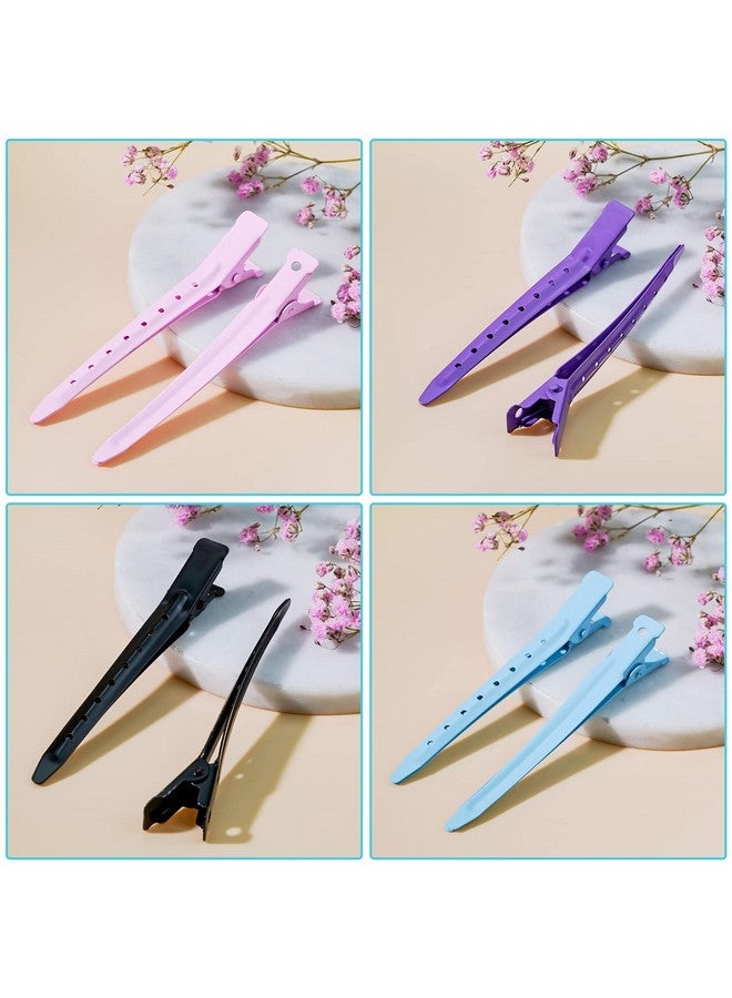 Bantoye 48 Pcs Duck Bill Clips Bantoye 3.35 Inches Rustproof Metal Alligator Curl Clips With Holes For Hair Styling Hair Coloring 4 Colors - Image 5