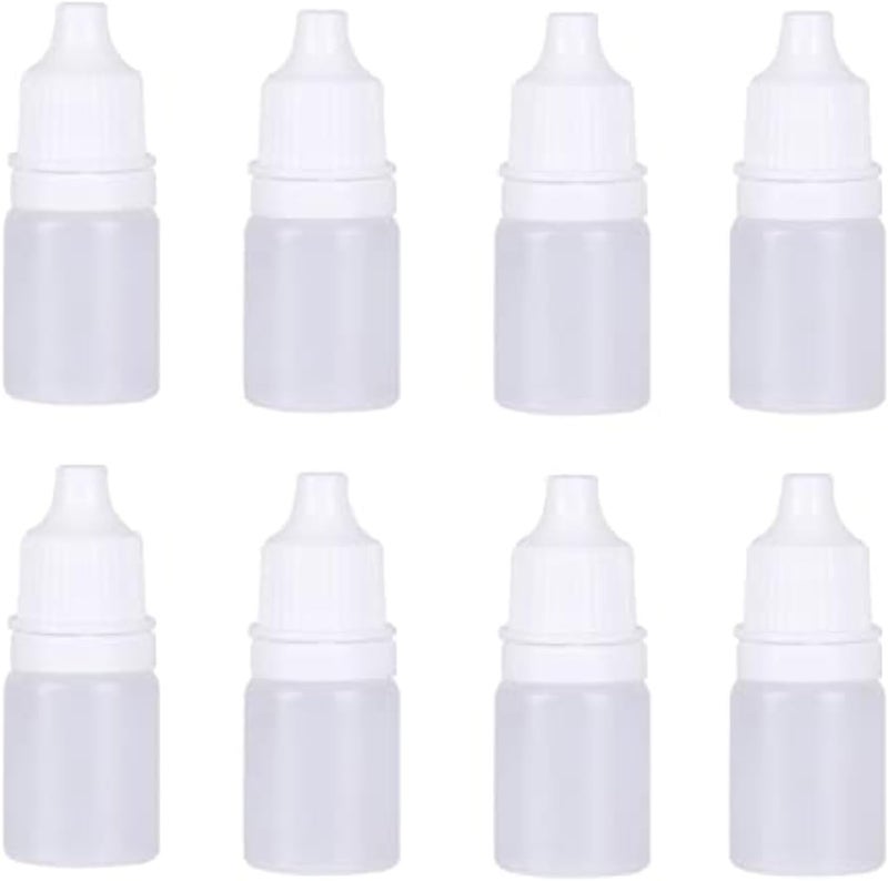HLLMX 8 PCS Empty Plastic Squeezable Dropper Bottle Portable Empty Squeezable Dropper Bottle Container with Screw Cap Essential Oil Container 5ML