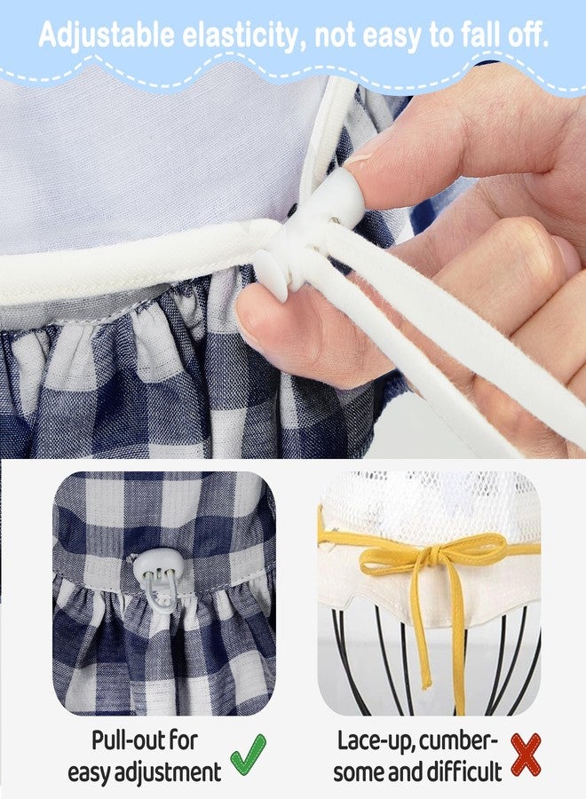 Zando Baby Sun Hat 6-12 Months Cute Ruffle Brim Baby Beach Hat Navy Checkered Baby Hats with UPF 50+ Infant Sun Hat for Baby Girl Hats Adjustable Infant Bucket Hat for Baby Summer Caps - Image 5