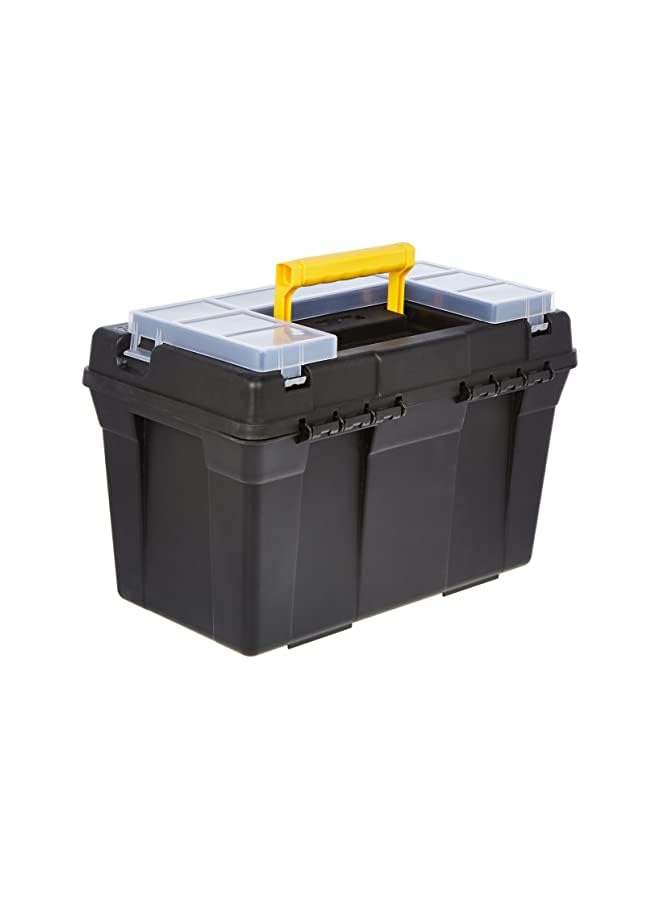 Plastic Forte Forte Plasticforte 16L Tool Box With Lock Tray Diy Storage Toolbox Organiser Heavy Duty 1, 16L, Black - Image 2
