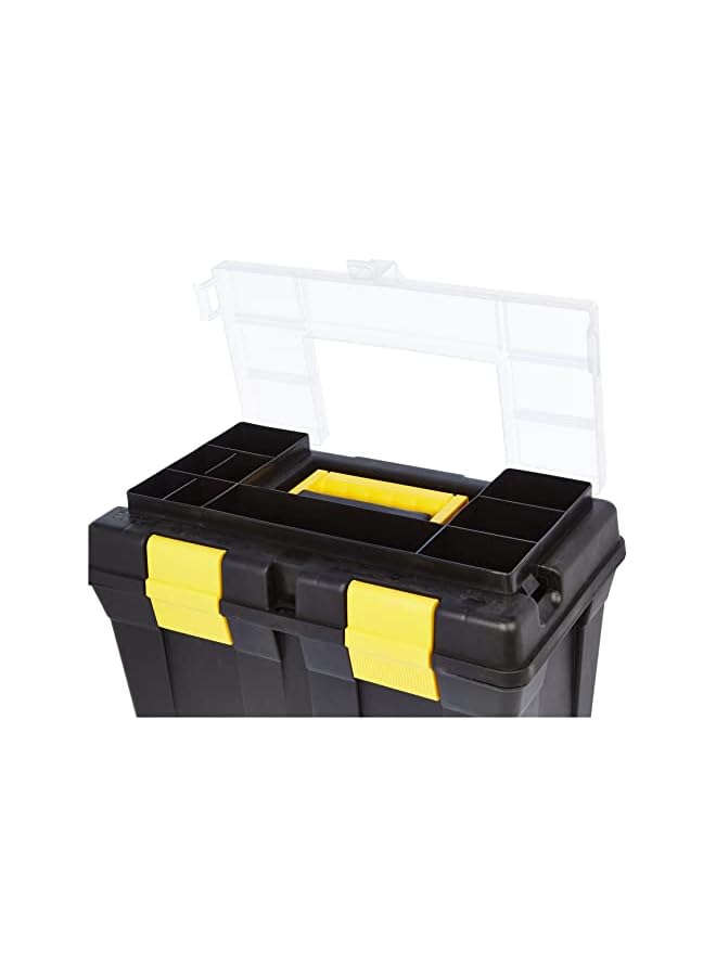 Plastic Forte Forte Plasticforte 16L Tool Box With Lock Tray Diy Storage Toolbox Organiser Heavy Duty 1, 16L, Black - Image 4