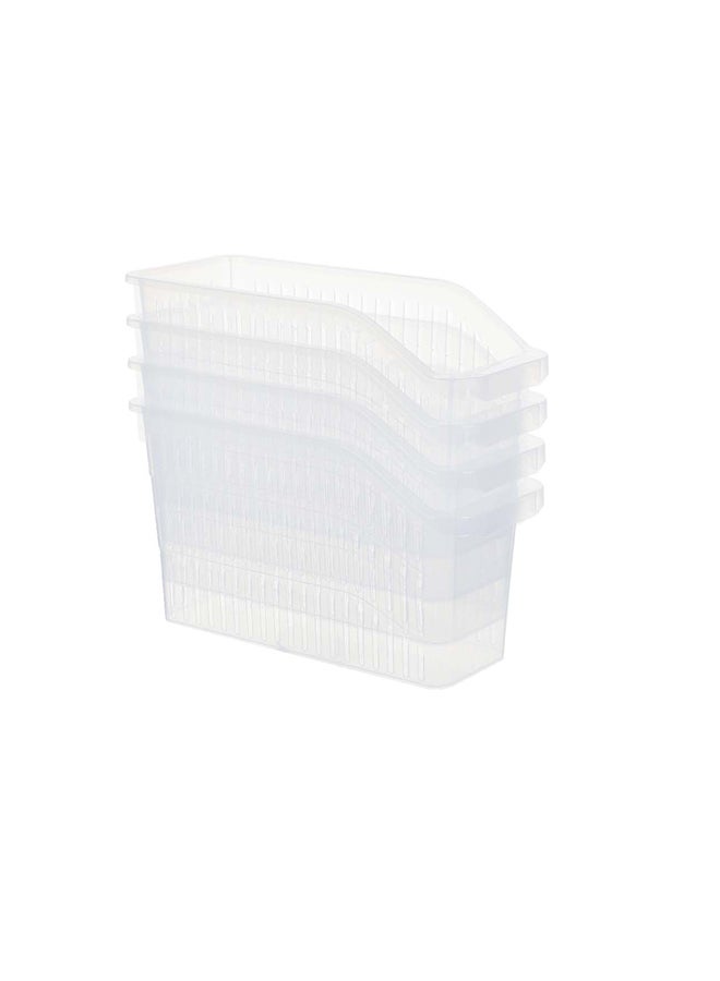 Noon East 4-Pack Clear Pp Fridge Storage Bins – Small Size, Multi-Purpose Organizer For Refrigerator, Pantry & Kitchen 30 X 13.3 X 17Cm - Image 1