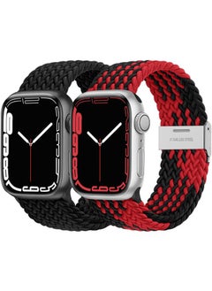 Lerobo 2 Pack Stretchy Solo Loop Compatible for Apple Watch Band 45mm 44mm 42mm Series 3/ 49mm Men Women,Braided Sport Nylon Wristbands for Ultra/Ultra2 Watch Series 10 46mm/ 9 8 7 6 5 4 3 SE 2 1  - Image 1