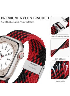 Lerobo 2 Pack Stretchy Solo Loop Compatible for Apple Watch Band 45mm 44mm 42mm Series 3/ 49mm Men Women,Braided Sport Nylon Wristbands for Ultra/Ultra2 Watch Series 10 46mm/ 9 8 7 6 5 4 3 SE 2 1  - Image 2
