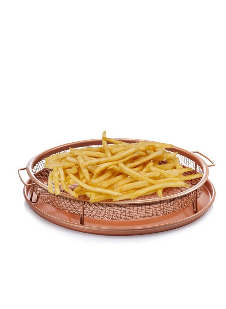 Crisper Tray Non-Stick Oven Baking Tray with Elevated Mesh Crisping Grill Basket - Image 1