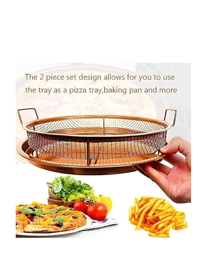 Crisper Tray Non-Stick Oven Baking Tray with Elevated Mesh Crisping Grill Basket - Image 3