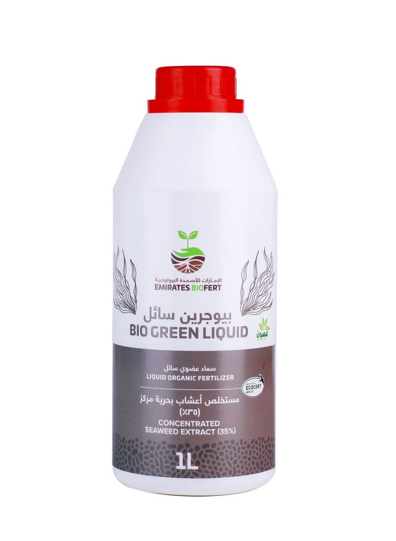 EMIRATES BIOFERT Emirates Biofert Bio Green Liquid Organic Fertilizer, Concentrated Seaweed Extract (35%) 1L 