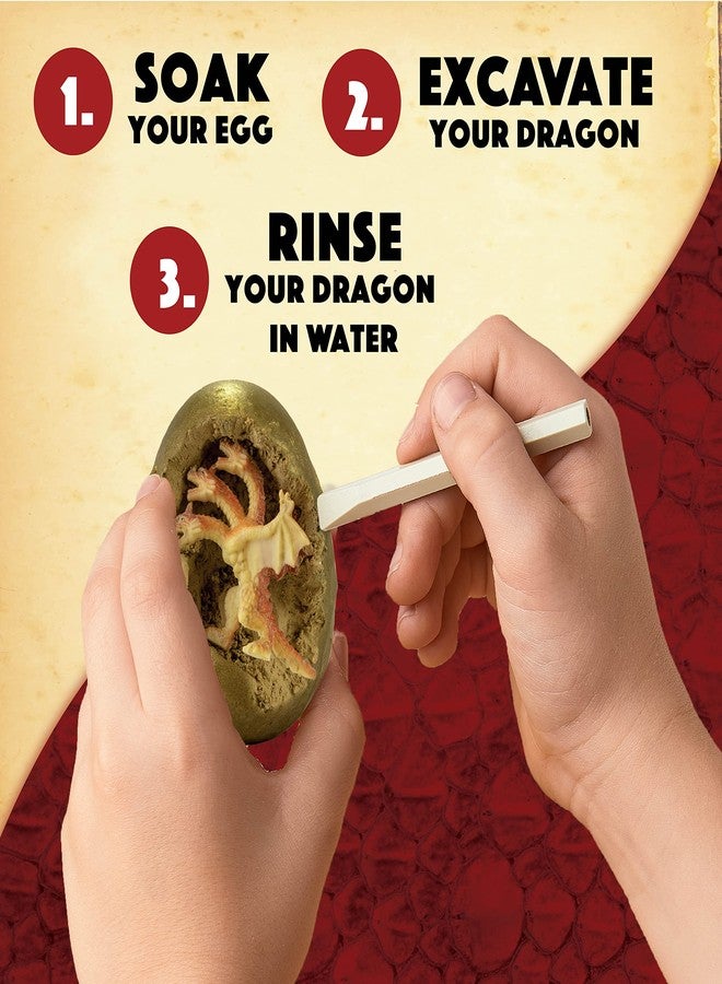 MindWare Dig It Up! Discoveries Dragon Eggs Dig Kit - Includes 12 Dragon Eggs with Toys Inside, Chisel Tools, Instruction Sheets & Excavation Guidebook - Image 4