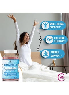 New Age Magnesium Gummies - Calming Anti-Stress Gummies, Magnesium Supplement for Adults and Kids, Vegan, Gelatin-Free, Gluten-Free, Non-GMO, Delicious Natural Raspberry Flavor- 120 Count - by New Age  - Image 3