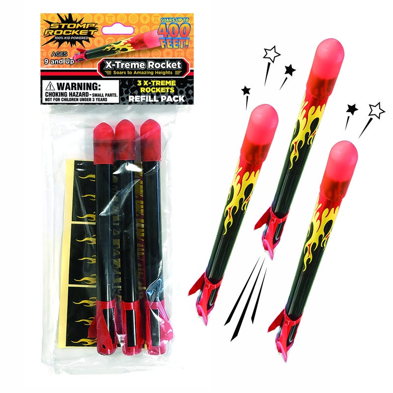 Stomp Rocket XTreme Rocket Refills 3 Rockets Replacement for Rocket Launcher for Kids Fun Backyard Outdoor Kids Toys Gifts for Boys Girls - Image 2
