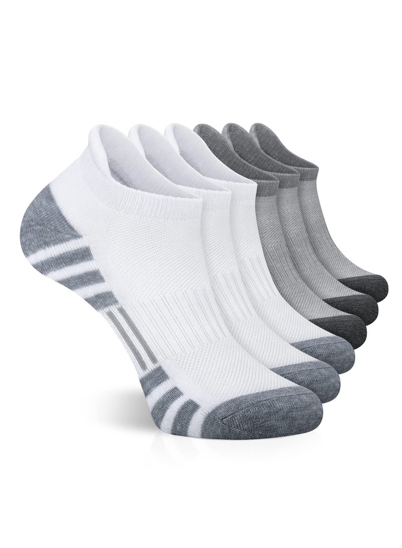 KASTWAVE Ankle Athletic Running Socks Cushioned Breathable Low Cut Sports Tab Socks for Men and Women (6 Pairs) - Image 1