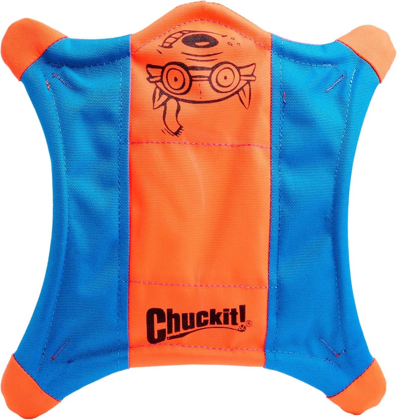Chuckit! Flying Squirrel Fetch Dog Toy - Large (11" Diameter) in Orange & Blue for Large Dog Breeds - Image 1