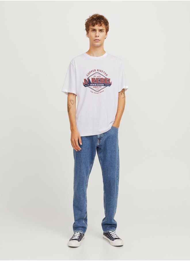 JJ Rebel by Jack & Jones Printed Crew Neck Relaxed Fit T-Shirt  - Image 4