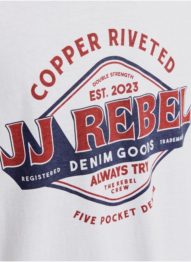 JJ Rebel by Jack & Jones Printed Crew Neck Relaxed Fit T-Shirt  - Image 5