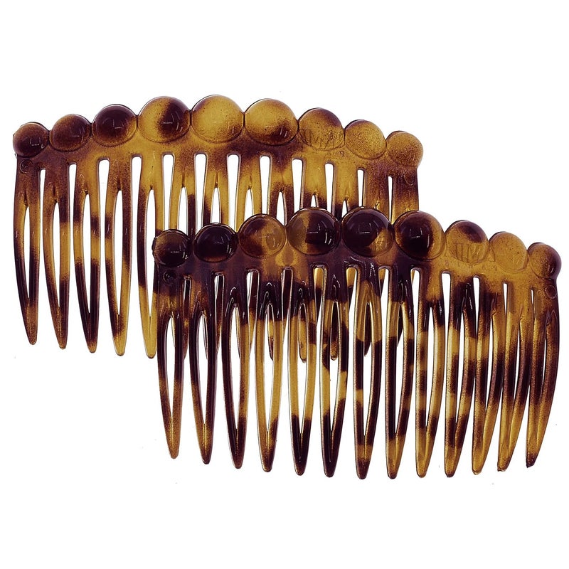 Camila Paris CP28712 French Hair Side Comb Small Rounded Tokio French Twist Hair Combs Decorative Strong Hold Hair Clips for Women Bun Chignon UpDo Styling Girls Hair Accessories Made in France