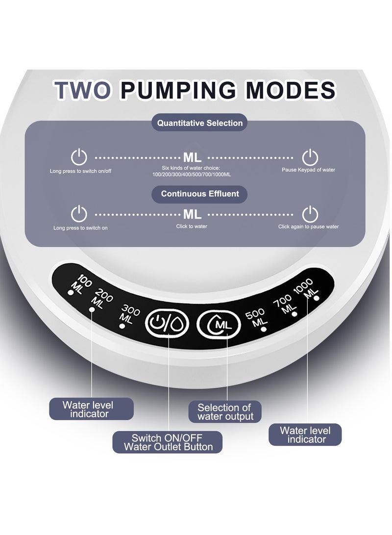 Necomi Desktop Water Pump, Electric Water Pump, Dispenser Electric Touch Screen Wireless Portabl Charging Table Bedside Water Pump for Home Office Camping - Image 5