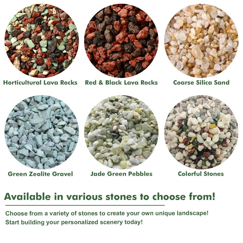 Planterhoma 11 Pounds Coarse Silica Sand Succulent and Cactus Bonsai Stones Soil Cover Gravel for Indoor Outdoor Plants Natural Decorative Rocks for Fairy Gardening, Vase Fillers, Aquariums, Carnivorous Plant Mix - Image 3