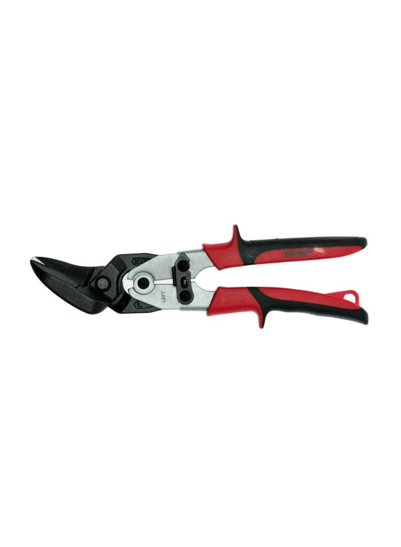 Offset Tin Snip Left/Straight Cut 250mm (10 Inch), Cr-Mo Steel Blades, Heavy Duty Aviation Snips, Bi-Material Grip, Tethering Facility for Metal Sheet Cutting – TT-74160011