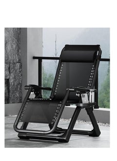 Golden Outdoor Lounges Chair Foldable Camping Chair, Zero Gravity Adjustable Beach Chair and Garden Chair with Pillows Cup Holders for Poolside Backyard and Beach,Silver-Black  - Image 3