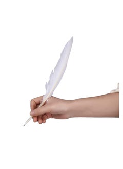 Y&D MAKINGTEC 4Pcs White Goose Feather Quill Pens, Signing Pen Black Ink for School Office Birthday Party Favor  - Image 2