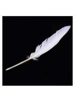 Y&D MAKINGTEC 4Pcs White Goose Feather Quill Pens, Signing Pen Black Ink for School Office Birthday Party Favor  - Image 3