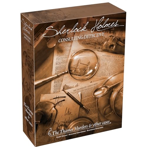 Asmodee Sherlock Holmes Consulting Detective - The Thames Murders & Other Cases Board Game - Captivating Mystery Game for Kids & Adults, Ages 14+, 1-8 Players, 90 Min Playtime - Image 1