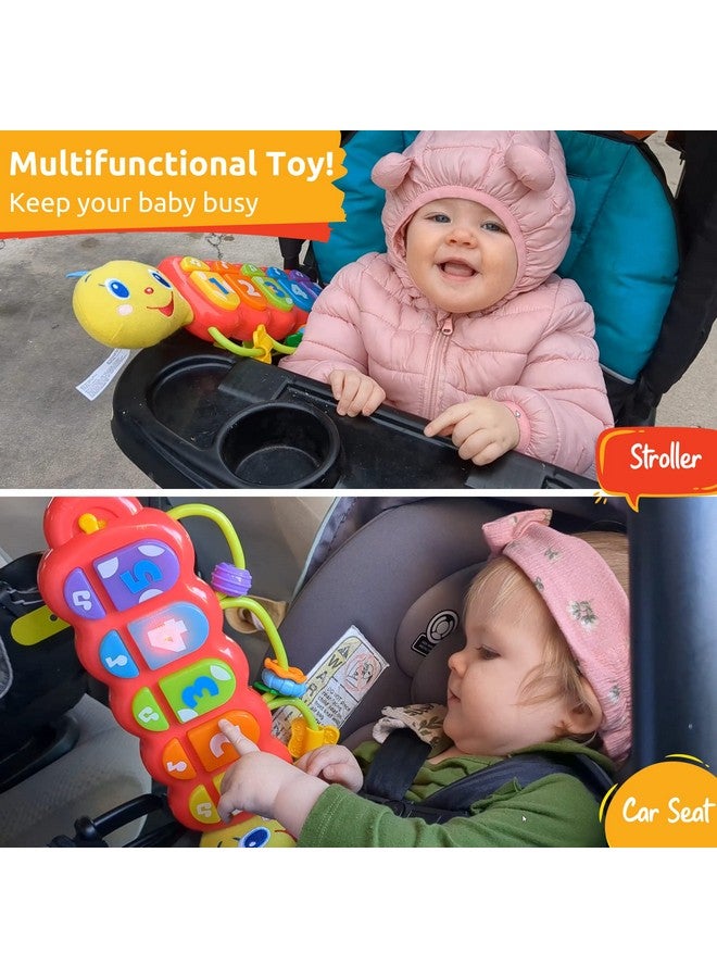 KiddoLab KiddoLab Lira Baby Musical Toy with Lights & Music - Interactive Caterpillar Spinner & Stacking Rings for Infants 3+ Months - Soft Stuffed Animal Head for Sensory Play  - Image 2