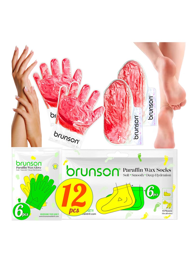 brunson Disposable Paraffin Wax Gloves and Socks for Hands and Feet Soft smooth and deeply hydrating Dual paraffin wax treatment offers soothing therapy for both hands and feet leaving skin rejuvenated  - Image 1