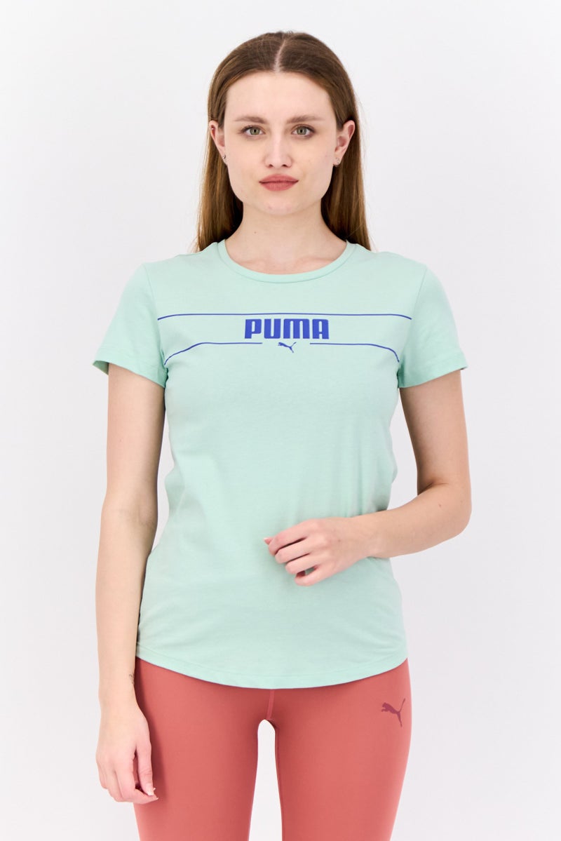 PUMA Women Sportswear Fit Short Sleeve Outdoor Top, Mint Green - Image 1