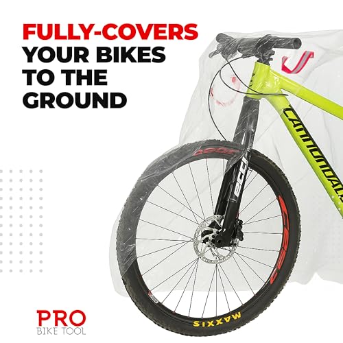 PRO BIKE TOOL Bike Cover for Outdoor Bicycle Storage - XXL Size for 2-3 Bikes - Stationary Use for Yard, Garden or Indoors - Protection from All Weather Conditions for Mountain & Road Bikes - Image 4