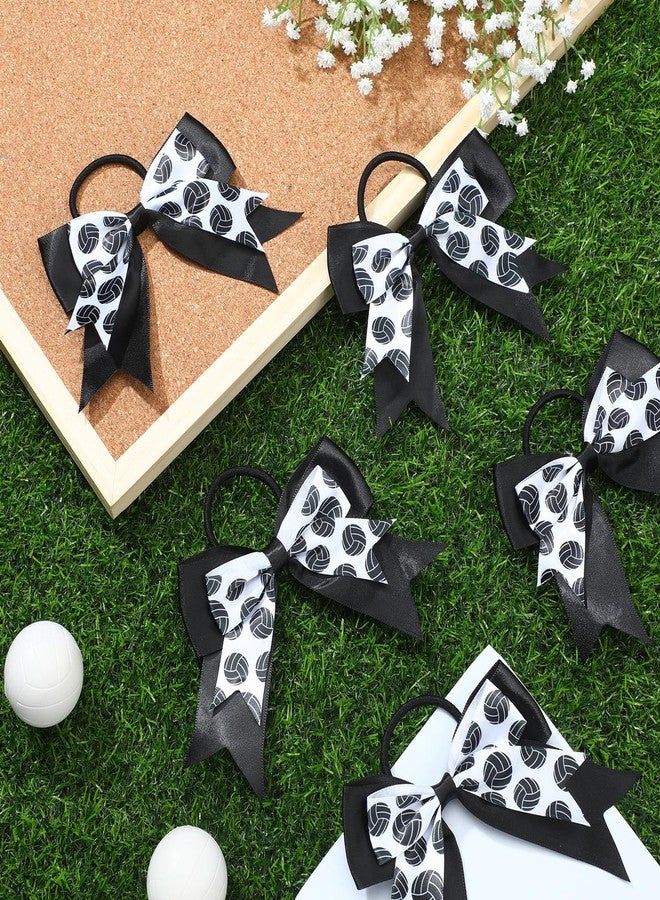 MTLEE 24 Pieces Volleyball Hair Accessories Volleyball Hair Bows Cheerleader Bows Elastic Scrunchies Ribbon Hairbands Ponytail Holder Sport Accessories for Teen Girls Players Teams - Image 4
