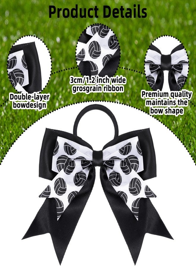MTLEE 24 Pieces Volleyball Hair Accessories Volleyball Hair Bows Cheerleader Bows Elastic Scrunchies Ribbon Hairbands Ponytail Holder Sport Accessories for Teen Girls Players Teams - Image 3