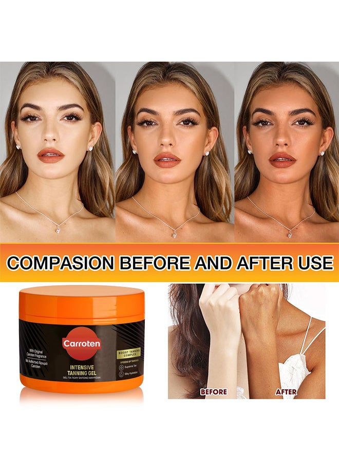 Carroten Intensive Tanning Gel SPF0, Browning Tan Accelerator, Non-Greasy, Water-Resistant With Carrot And Coconut Oil, Vitamin A & E For Moisture & Hydration, 150 ml / 5 oz - Image 4