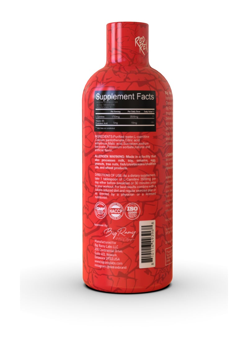 مختبرات رامي الكبرى ➡️ ريدريكس - إل-كارنيتين سائل 3500 مجم - كولا - 480 مل - 32 سيرفنج - Image 3