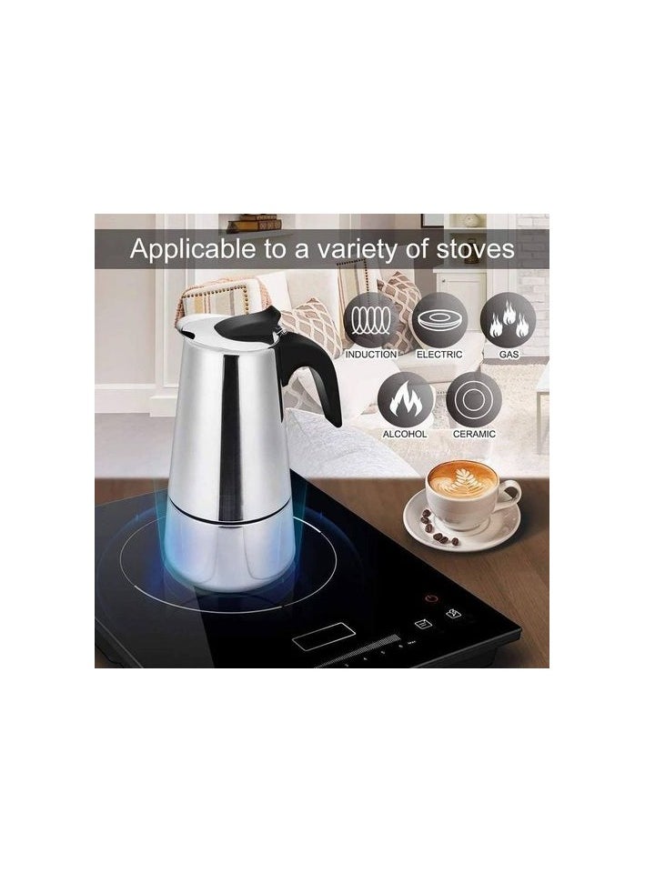 High Quality Espresso Coffee Maker Made of Stainless Steel Italian Mo ka Pot - 2 Cups - 100ml