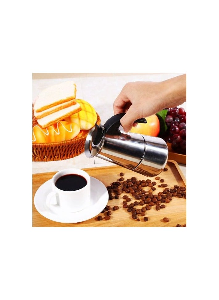 High Quality Espresso Coffee Maker Made of Stainless Steel Italian Mo ka Pot - 2 Cups - 100ml