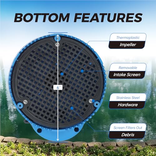 BTAEGH 1/3 HP Submersible Water Pump 2400GPH Small Sump Pump Thermoplastic Electric Portable Transfer Utility Pump Clean for Swimming Pool Basement Garden Pond - Image 5