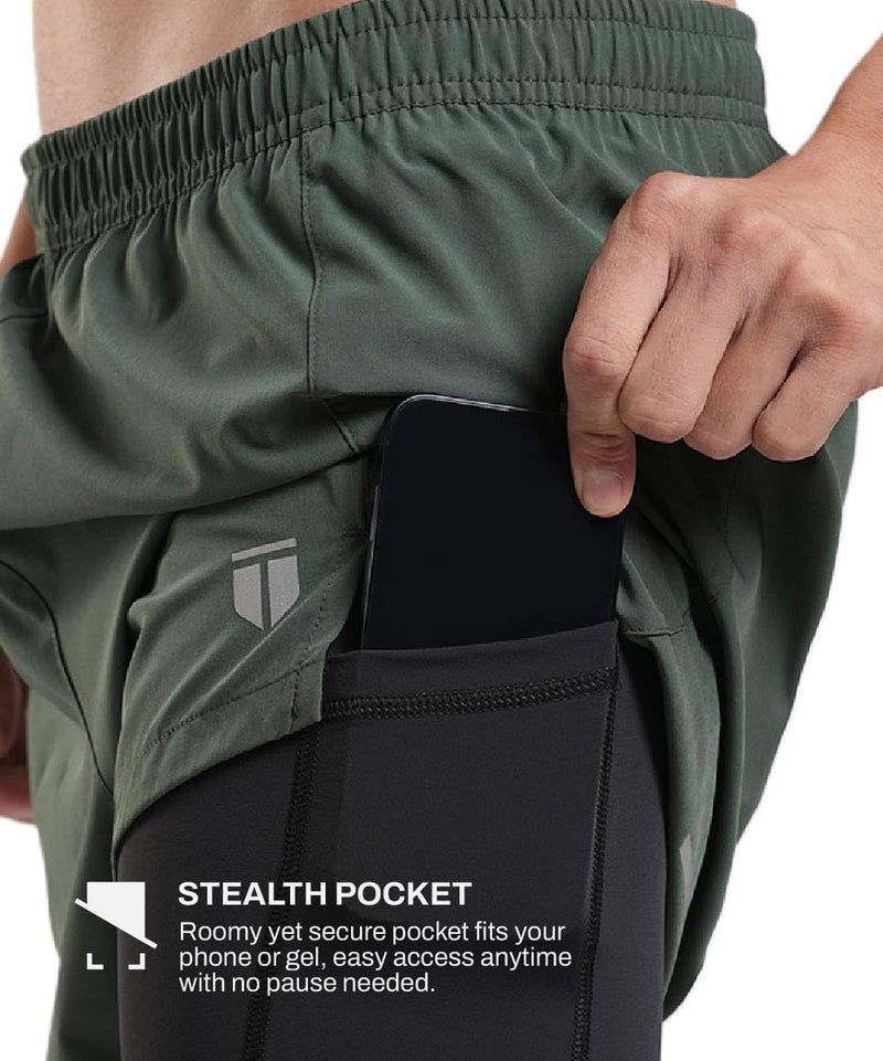 TEGO Men’s Pacer 5” Lined Shorts | Lightweight Gym & Running Shorts with Inner Compression Liner | Anti-Chafe, Quick-Dry | 2-in-1 Workout Shorts - Image 5
