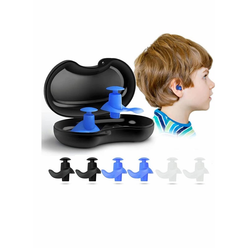 Zikra 3 Pairs Silicone Swimming Earplugs Soft Swim, Earplugs Swimming, Ear Plugs Reusable Waterproof Silicone, Swimming Showering - Image 1