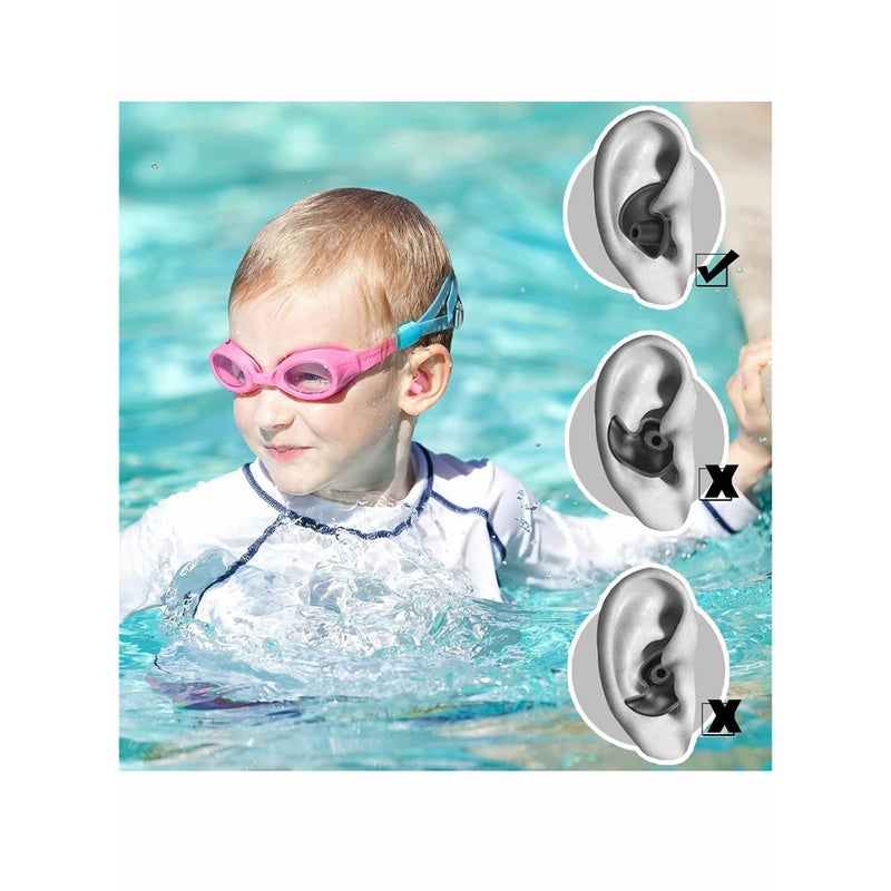 Zikra 3 Pairs Silicone Swimming Earplugs Soft Swim, Earplugs Swimming, Ear Plugs Reusable Waterproof Silicone, Swimming Showering - Image 4