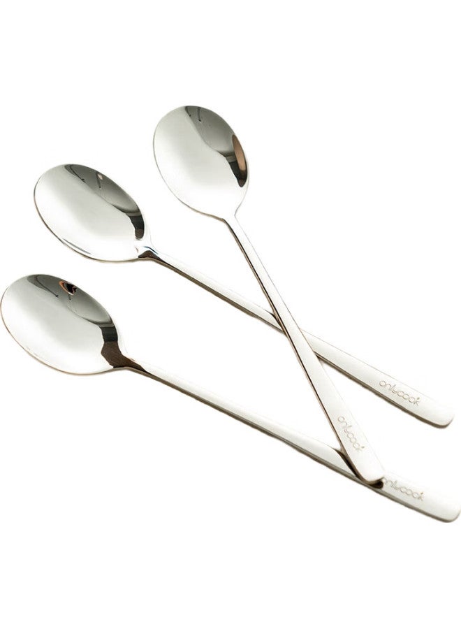 Onlycook 316L Stainless Steel Soup Spoons, Thick Round Bottom Dining Spoons For Home Use, Serving Spoons, Cutlery, Set Of Two - Image 2