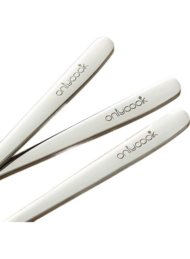 Onlycook 316L Stainless Steel Soup Spoons, Thick Round Bottom Dining Spoons For Home Use, Serving Spoons, Cutlery, Set Of Two - Image 1