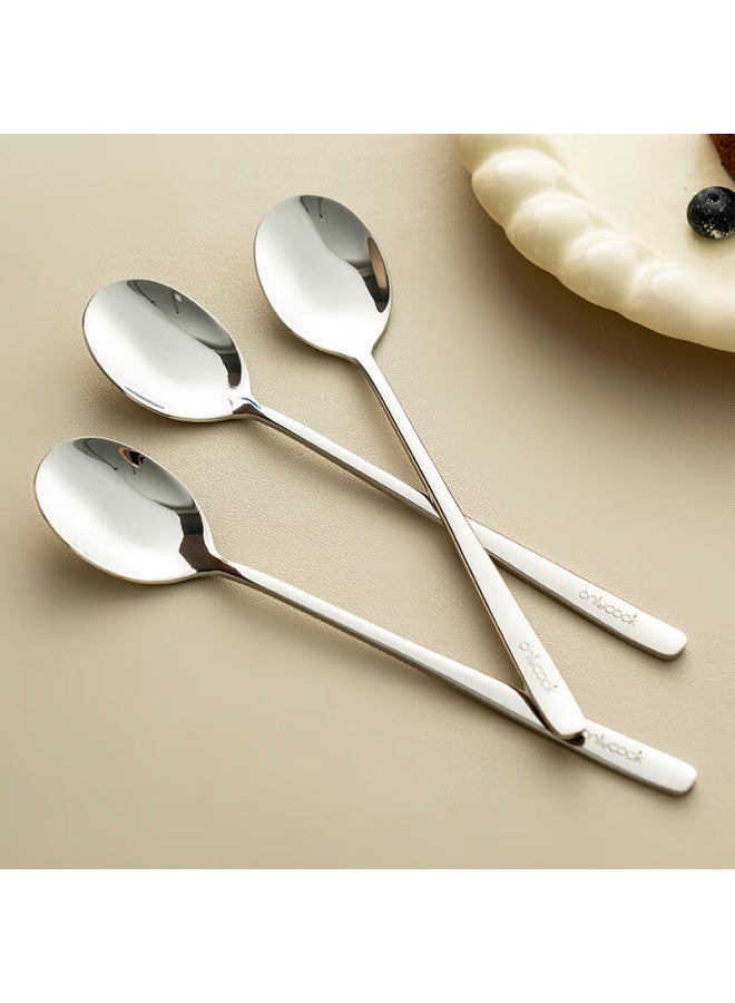 Onlycook 316l Stainless Steel Soup Spoons, Thick Round Bottom Dining Spoons For Home Use, Serving Spoons, Cutlery, Set Of Two - Image 3