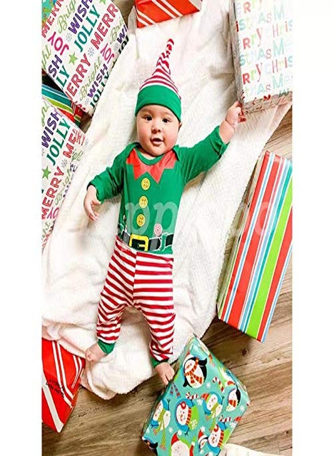 Happidoo Baby Boy Christmas Outfit Xmas Clothes Elf Bodysuit (Green,6-12 Months) - Image 2
